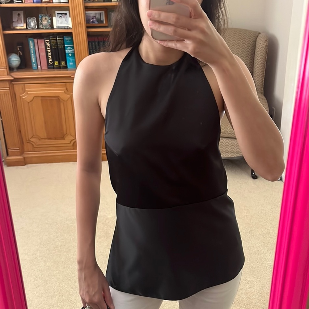 Zara black satin halter